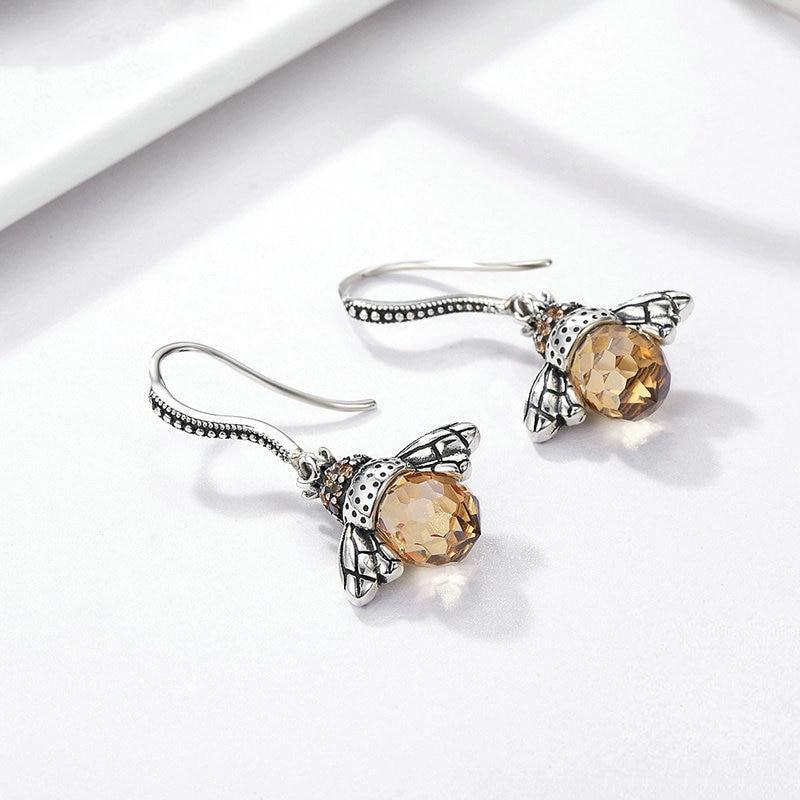 Bee Drop Earrings for Women Lovely Fine Jewelry-Earrings-Arimonz-Arimonz