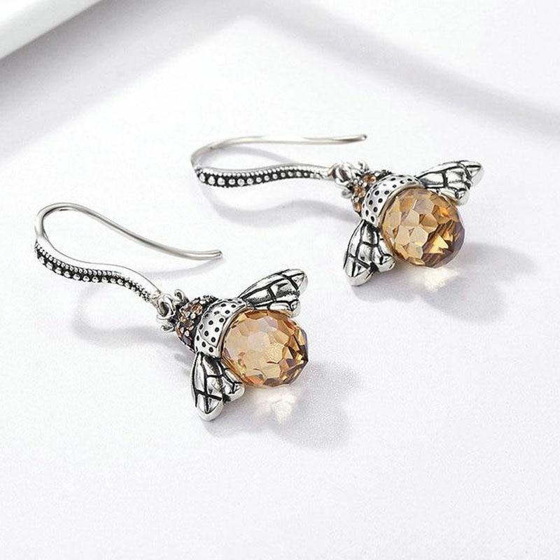 Bee Drop Earrings for Women Lovely Fine Jewelry-Earrings-Arimonz-Arimonz