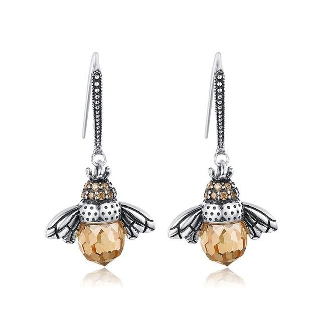 Bee Drop Earrings for Women Lovely Fine Jewelry-Earrings-Arimonz-Arimonz