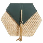 Bella Handmade Woven Rattan Bag-Handbags-Arimonz-Dark green-Arimonz
