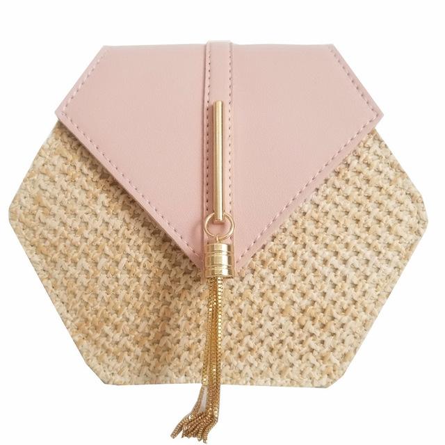 Bella Handmade Woven Rattan Bag-Handbags-Arimonz-Pink-Arimonz