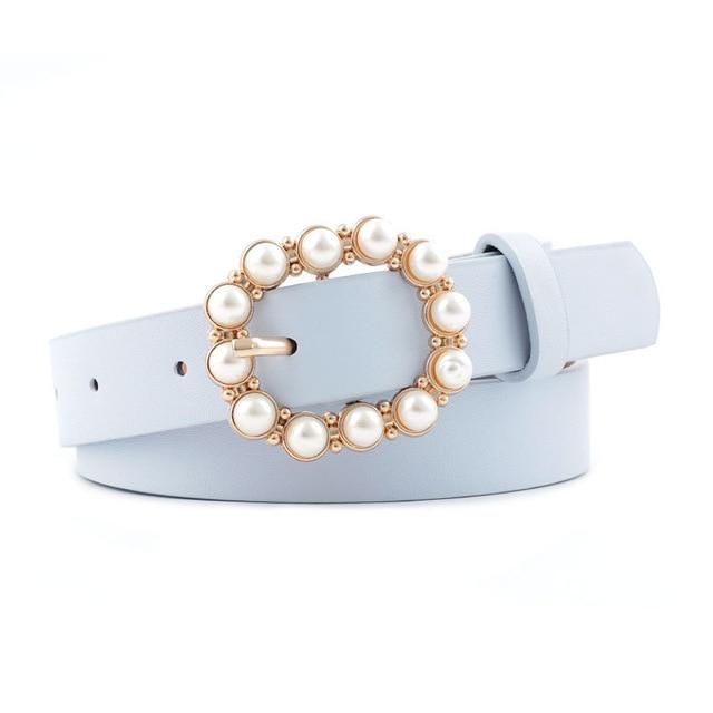 Belts - Pearl Buckle Decorative Belt