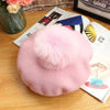 Beret Hat Women Winter Knitted Wool Cap Pompom Hat Solid Color-Winter Hats-Arimonz-pink-Arimonz