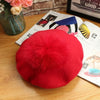 Beret Hat Women Winter Knitted Wool Cap Pompom Hat Solid Color-Winter Hats-Arimonz-red-Arimonz