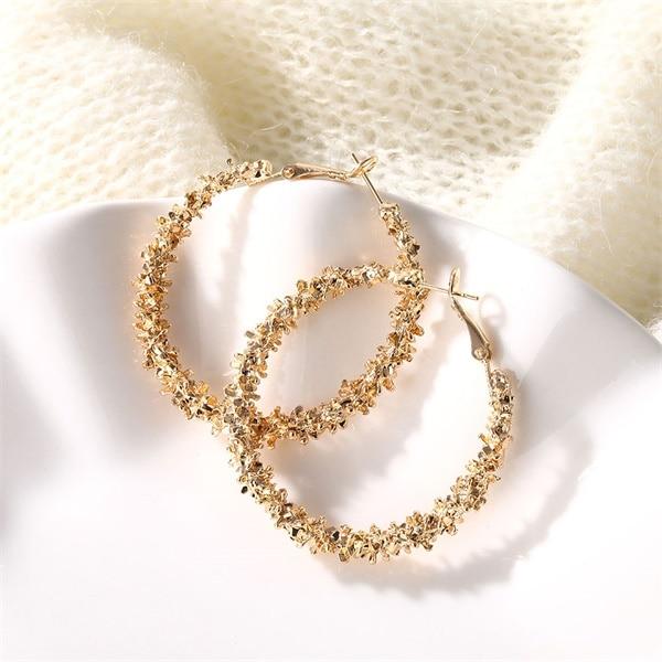 Big Circle Round Hoop Earrings-Earrings-Arimonz-Gold-Arimonz