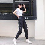 Big Pockets Cargo Pants Women High Waist Loose Streetwear Pants-Pants-Arimonz-Arimonz