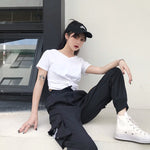 Big Pockets Cargo Pants Women High Waist Loose Streetwear Pants-Pants-Arimonz-Arimonz