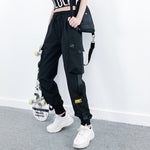Big Pockets Cargo Pants Women High Waist Loose Streetwear Pants-Pants-Arimonz-Black - Design 1-S-Arimonz