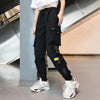 Big Pockets Cargo Pants Women High Waist Loose Streetwear Pants-Pants-Arimonz-Black- Design 2-S-Arimonz