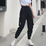 Big Pockets Cargo Pants Women High Waist Loose Streetwear Pants-Pants-Arimonz-Black - Design 3-S-Arimonz