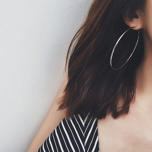 Big Round Hoop Earrings-Earrings-Arimonz-Arimonz