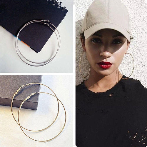 Big Round Hoop Earrings-Earrings-Arimonz-Arimonz