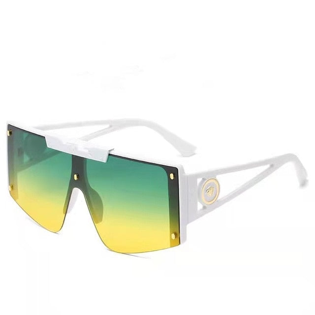 Big Sunglasses Against Wind Sand Box Connected Sunglasses-Sunglasses-Arimonz-Green White-No glasses box-Arimonz