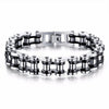 Biker Chain Bracelet Bracelet Link Chain Fashion Bangles Jewelry-Braceletes-Arimonz-Silver Black-Arimonz