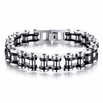 Biker Chain Bracelet Bracelet Link Chain Fashion Bangles Jewelry-Braceletes-Arimonz-Silver Black-Arimonz
