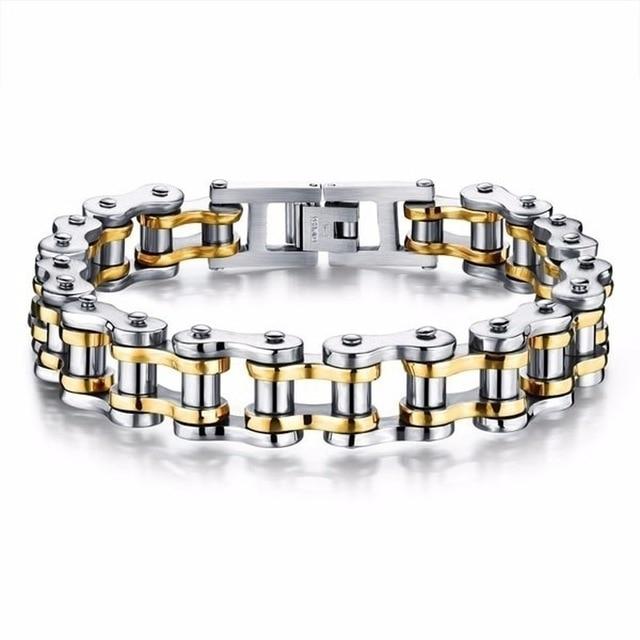 Biker Chain Bracelet Bracelet Link Chain Fashion Bangles Jewelry-Braceletes-Arimonz-Silver Gold-Arimonz