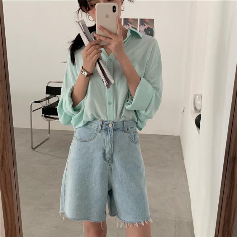 Biker Shorts Women Cotton Denim Shorts Jeans High Waist Cool Shorts-Denim Shorts-Arimonz-Arimonz