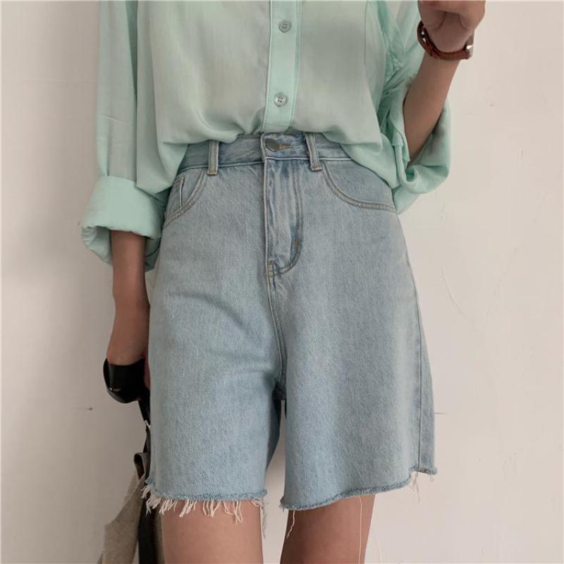 Biker Shorts Women Cotton Denim Shorts Jeans High Waist Cool Shorts-Denim Shorts-Arimonz-Arimonz