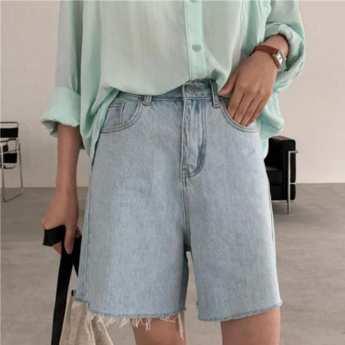 Biker Shorts Women Cotton Denim Shorts Jeans High Waist Cool Shorts-Denim Shorts-Arimonz-S-Arimonz