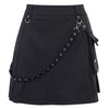 Black High Waist Black Skirts Women Patchwork Bandage Mini Skirt-Skirts-Arimonz-Arimonz
