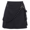Black High Waist Black Skirts Women Patchwork Bandage Mini Skirt-Skirts-Arimonz-Arimonz