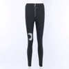 Black Pencil High Waist Pants Gothic Zipper Hollow Out Bodycon Trouser-Pants-Arimonz-Arimonz