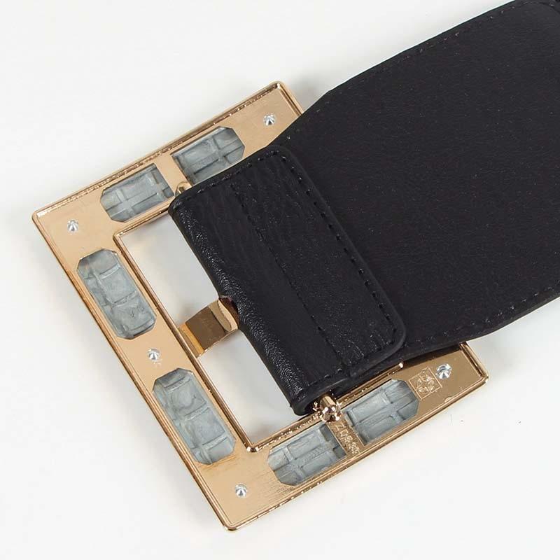 Black PU Classy Wide Waist Belt For Woman-Belts-Arimonz-Arimonz