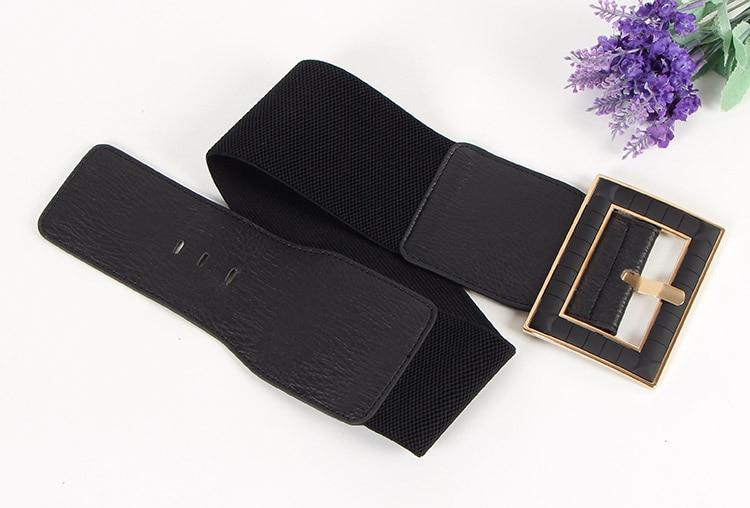 Black PU Classy Wide Waist Belt For Woman-Belts-Arimonz-Arimonz
