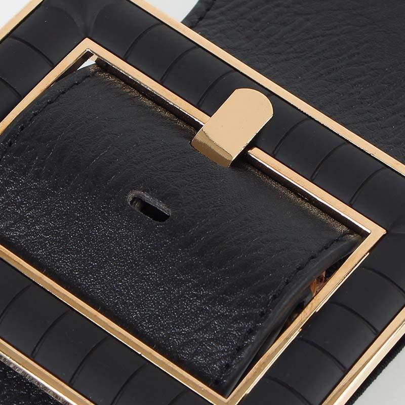 Black PU Classy Wide Waist Belt For Woman-Belts-Arimonz-Arimonz