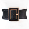 Black PU Classy Wide Waist Belt For Woman-Belts-Arimonz-Arimonz