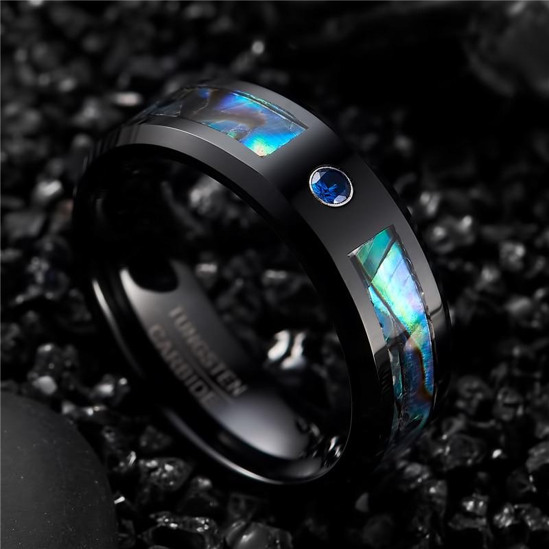 Black Ring with Blue Stone-Rings-Arimonz-Arimonz