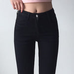 High Waisted Jeans Woman Stretchy Denim Trousers Skinny Pencil Jeans