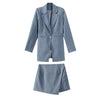 Blazer Jacket & Skirt-Wear To Work Sets-Arimonz-gray-S-Arimonz