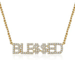 Blessed Crystal Necklace-Necklaces-Arimonz-Gold Plating-1-5 Letters-45cm/17.71inch-Arimonz