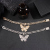 Bling Rhinestone Butterfly Cuban Anklets Bracelet Chunky Cuban Anklet-Anklets-Arimonz-Arimonz