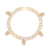 Bling Rhinestone Butterfly Cuban Anklets Bracelet Chunky Cuban Anklet-Anklets-Arimonz-Gold Style B-Arimonz