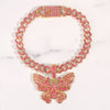 Bling Rhinestone Butterfly Cuban Anklets Bracelet Chunky Cuban Anklet-Anklets-Arimonz-Orange Style A-Arimonz