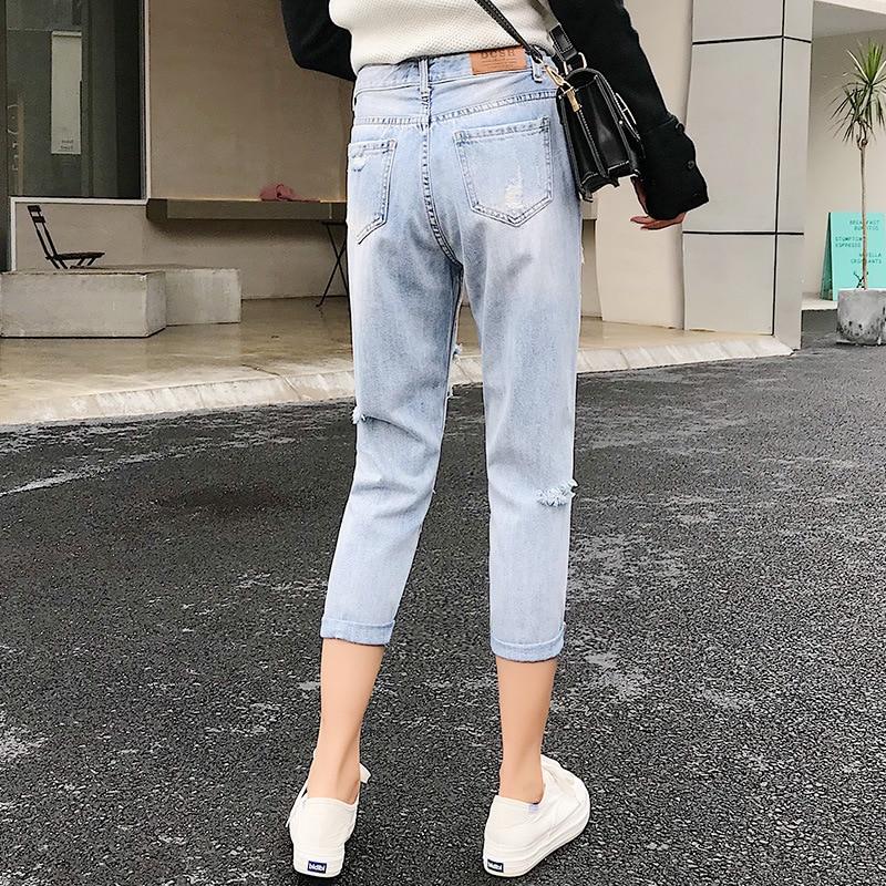Blue Vintage High Waist Ripped Straight Jean-Straight Jeans-Arimonz-Arimonz