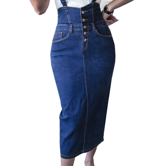 Bodycon Midi Elastic Ladies Jeans Pencil Skirt Denim Skirts For Women-Denim Skirts-Arimonz-Arimonz