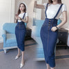 Bodycon Midi Elastic Ladies Jeans Pencil Skirt Denim Skirts For Women-Denim Skirts-Arimonz-Arimonz