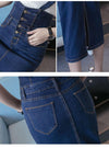 Bodycon Midi Elastic Ladies Jeans Pencil Skirt Denim Skirts For Women-Denim Skirts-Arimonz-Arimonz