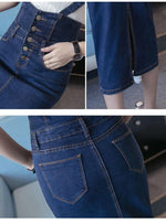 Bodycon Midi Elastic Ladies Jeans Pencil Skirt Denim Skirts For Women-Denim Skirts-Arimonz-Arimonz