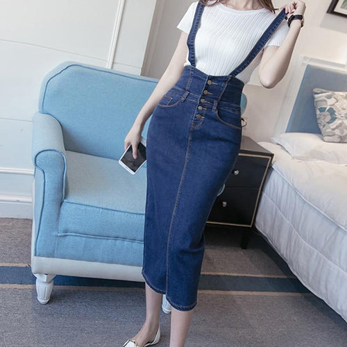 Bodycon Midi Elastic Ladies Jeans Pencil Skirt Denim Skirts For Women-Denim Skirts-Arimonz-Arimonz