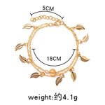 Bohemia Beach Barefoot Sandals Anklet Chain Leaf Pendant Foot Bracelet Fashion Jewelry for Women-Anklets-Arimonz-Arimonz
