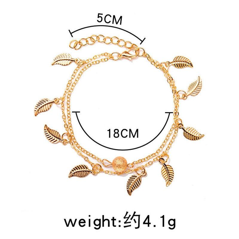 Bohemia Beach Barefoot Sandals Anklet Chain Leaf Pendant Foot Bracelet Fashion Jewelry for Women-Anklets-Arimonz-Arimonz