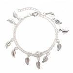 Bohemia Beach Barefoot Sandals Anklet Chain Leaf Pendant Foot Bracelet Fashion Jewelry for Women-Anklets-Arimonz-Silver-Arimonz