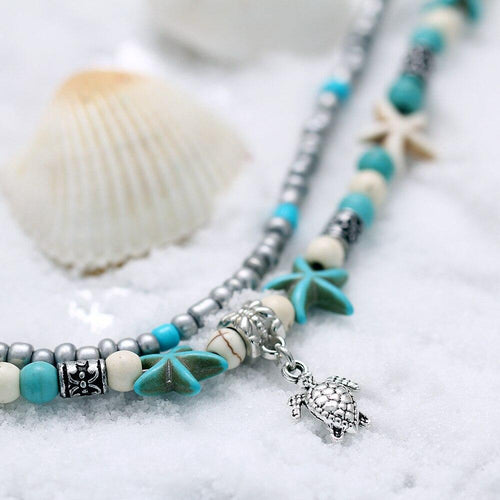 Bohemian Crystal Stones Anklets for Women Double Chain Women Jewelry-Anklets-Arimonz-Arimonz