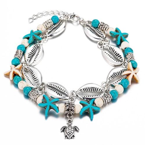 Bohemian Crystal Stones Anklets for Women Double Chain Women Jewelry-Anklets-Arimonz-Style B-Arimonz
