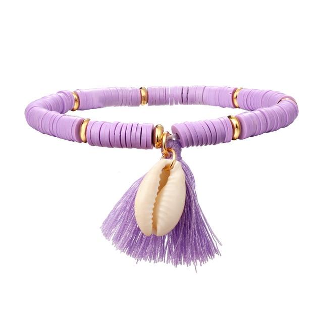 Bohemian Multicolor Tassel Anklet For Women Jewelry Anklet Chain-Anklets-Arimonz-purple-Arimonz