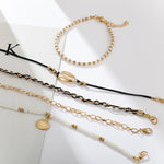 Bohemian Shell Anklet Bracelets Set Pearl Charms Anklet Foot Chain-Anklets-Arimonz-Arimonz